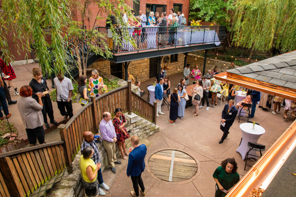 People gathered in a community space